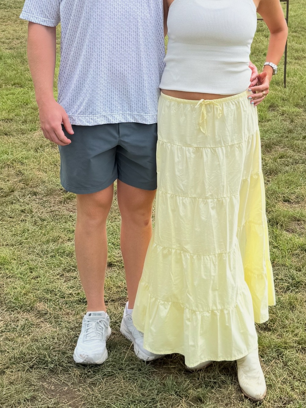 Zara Pale Yellow Tiered Maxi Skirt